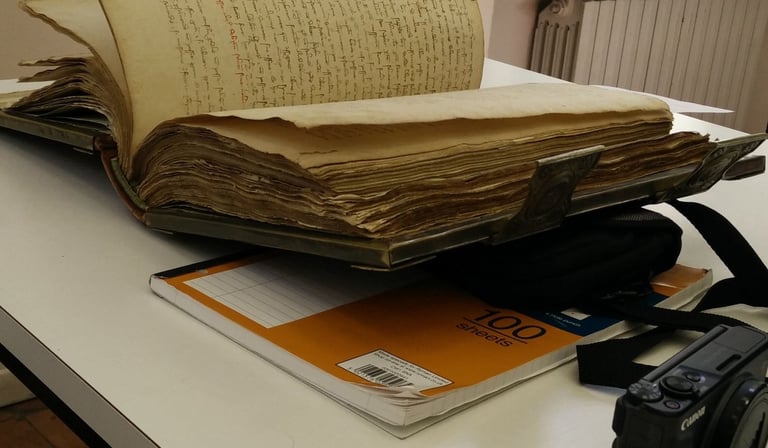 A fourteenth-century codex made from paper at the archive in Parma.