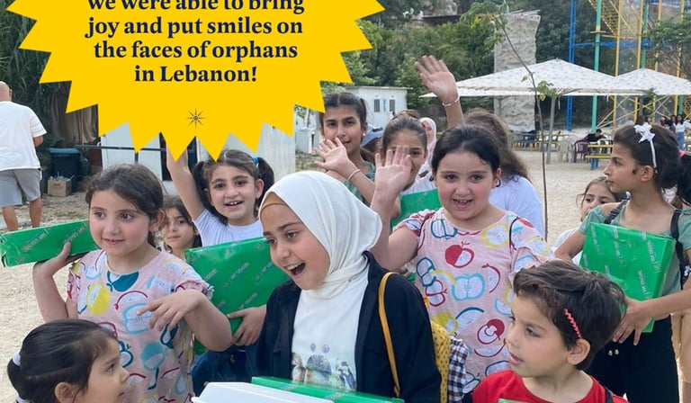 Smile on orphans facies, during outdoor activity in Lebanon