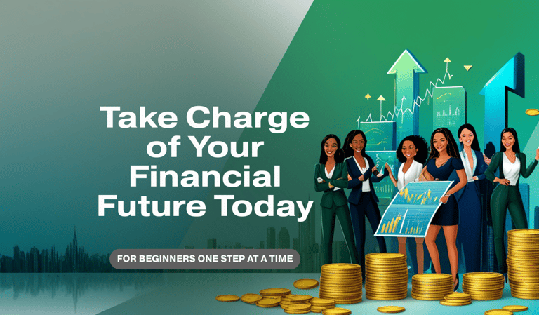 Happy women investing and taking charge of their money.