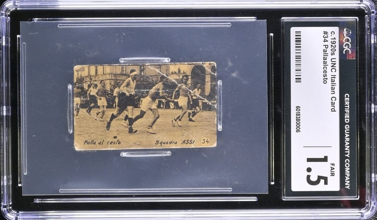 Rare Antique Italian Basketball Card 1923