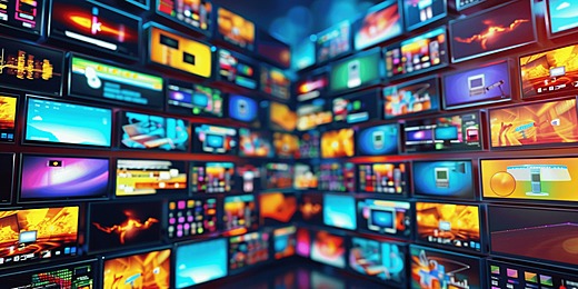 imagem de vários monitores ligados simultaneamente