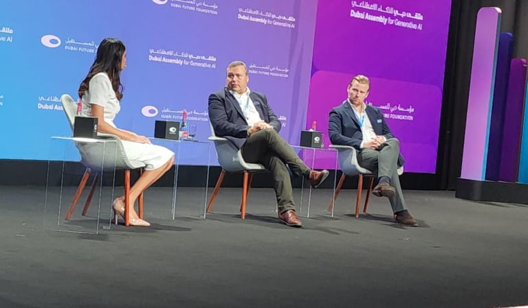 John Dabill on a panel at Dubai Assembly for Generative AI