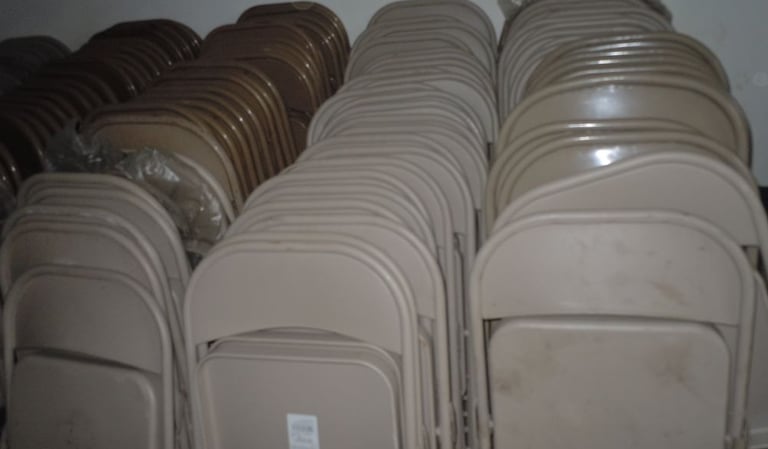 ocotonap - 260 folded aluminium chairs for the Mankon meseum; project conceived by OCOTONAP