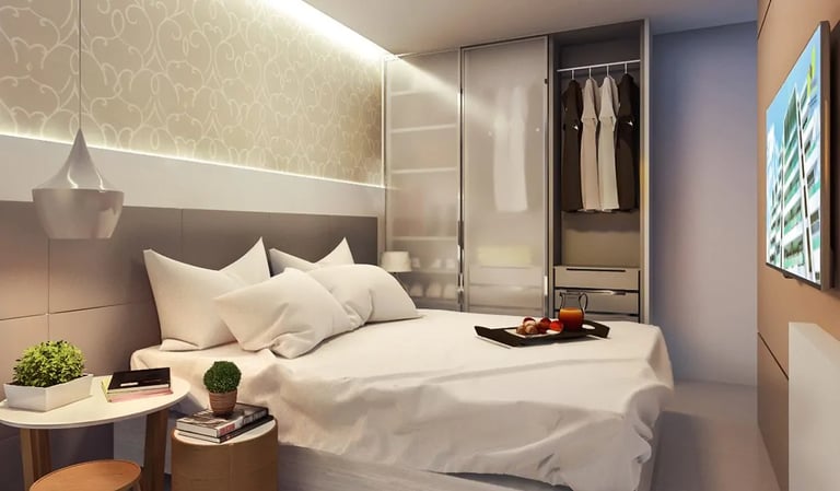 Suíte do apartamento no condomínio Prime Del Sol