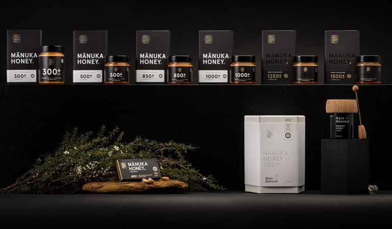 Product photography - a display of honey