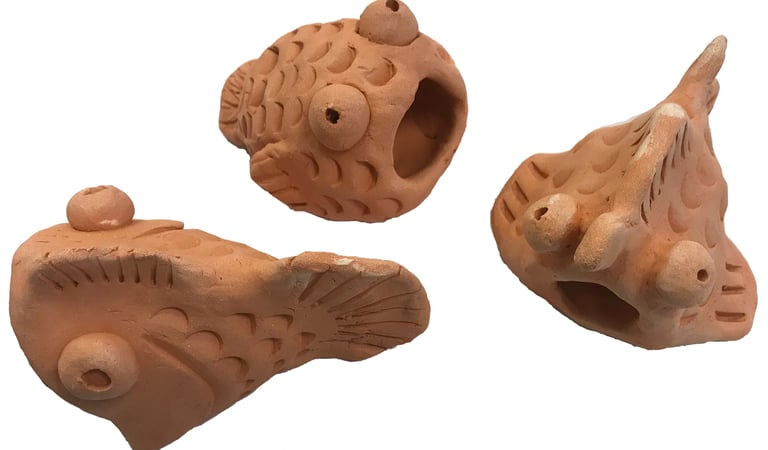 clay made in the shape of a fish