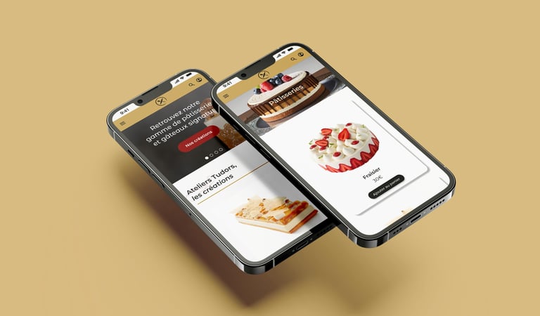 Site mobile Atelier Tudors pâtisseries & gâteaux