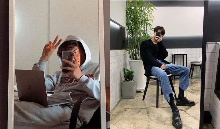 Cách tạo dáng chụp ảnh trước gương che mặt cực ngầu cho các bạn nam