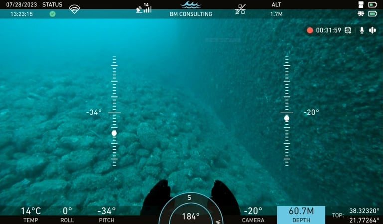 BM consulting ROV video inspection, scour protection survey, bridge pier inspection