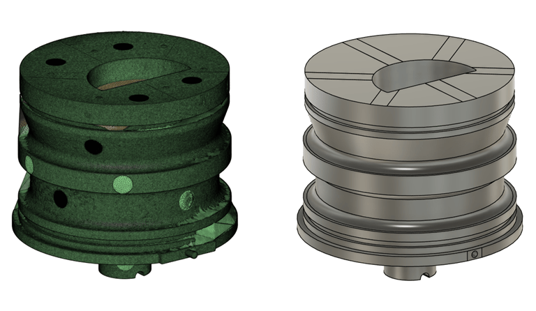 Reconstruction CAO - scan empreinte de moule d'injection en acier