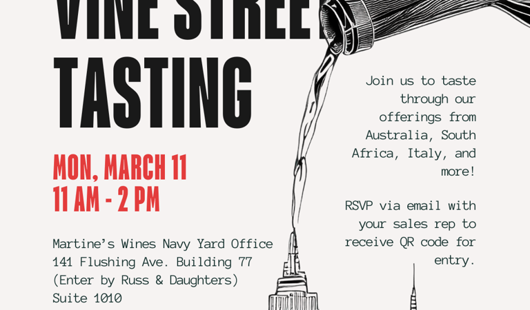 A picture of a wine tasting poster for importer clients in New York