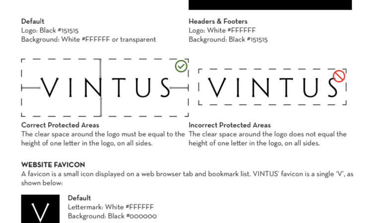A branding guide I created for VINTUS, a wine importer
