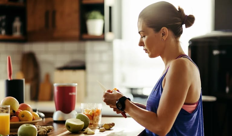 Saúde como estilo de vida: rotina equilibrada com exercícios, alimentação saudável e bem-estar