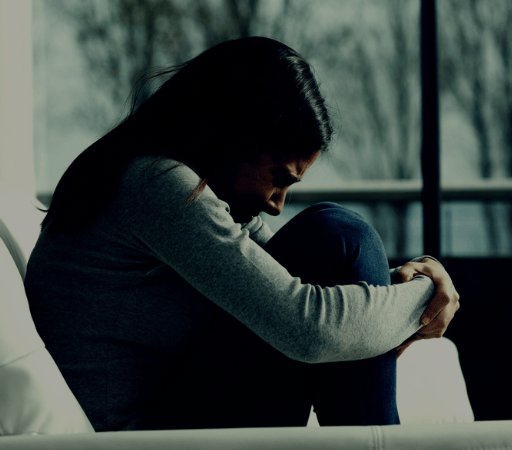 Pregnant girl sad