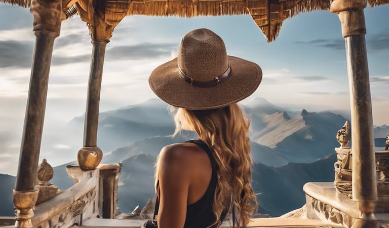 man in gray jacket and black backpack standing on green grass field near mountain during daytime