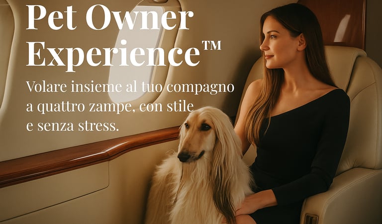 Esperienza esclusiva in jet privato con il tuo animale domestico: comfort, eleganza e shooting