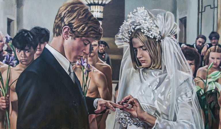 Óleo sobre tabla. Obra plástica de Maite Backman