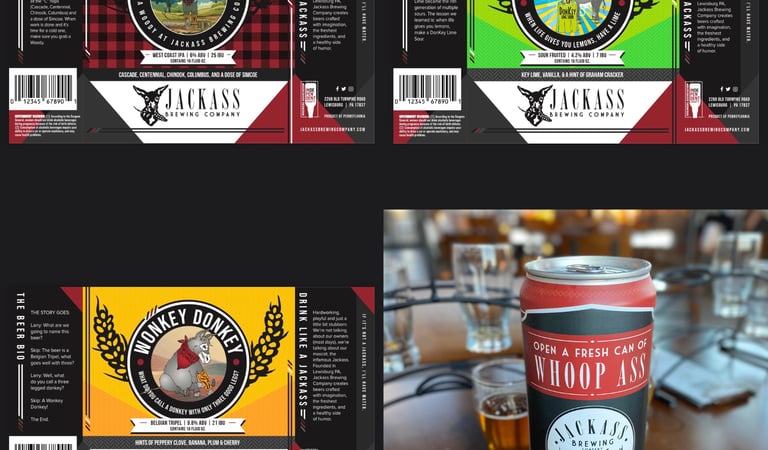 Jackass Brewing Company Beer Can Design Donkey Lime Sour