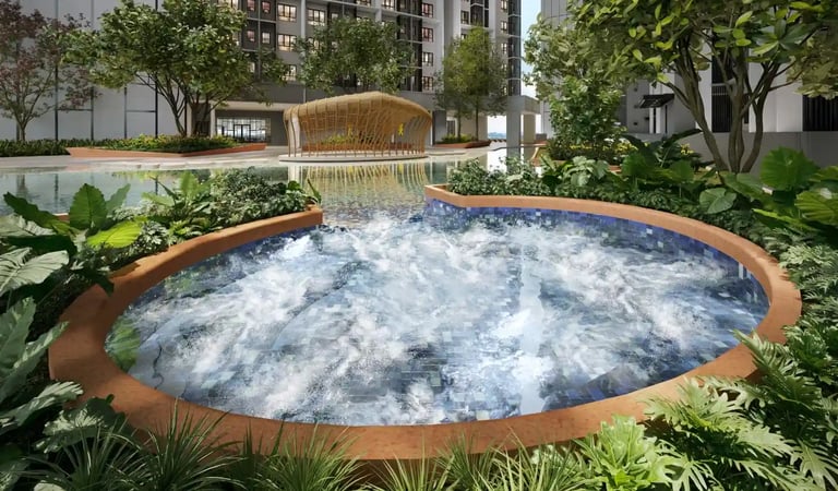 Relaxing jacuzzi facility at condo near RTS Bukit Chagar