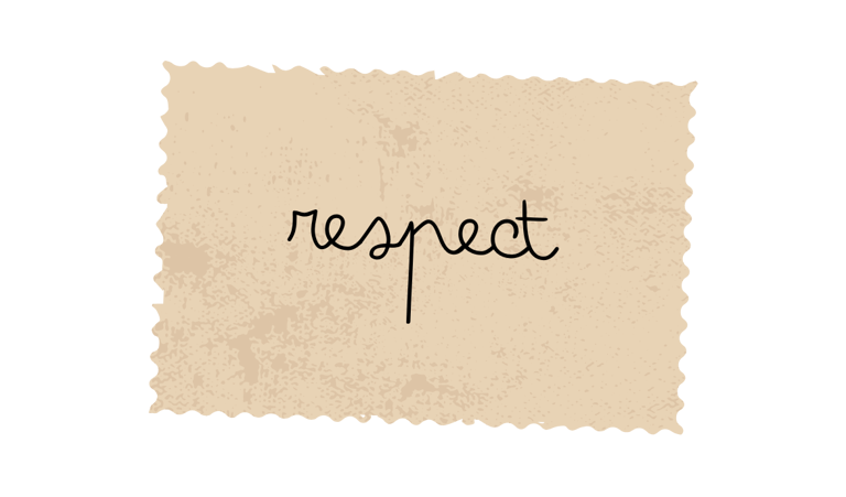 Timbre avec intitulé "Respect"