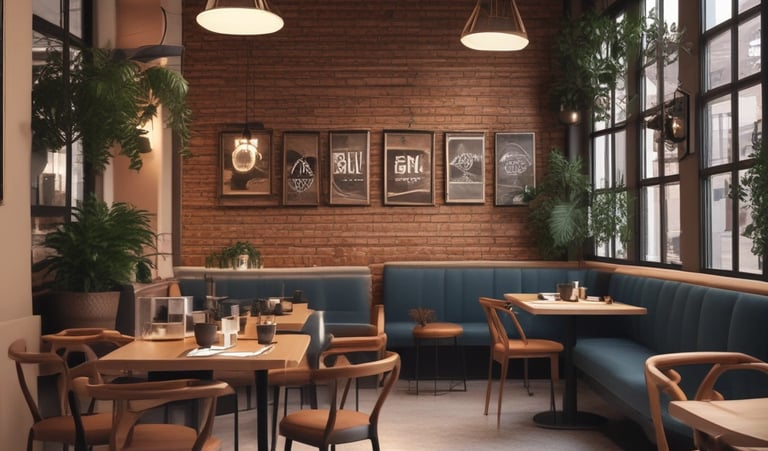 A serene yoga studio bathed in natural light with mats neatly arranged.