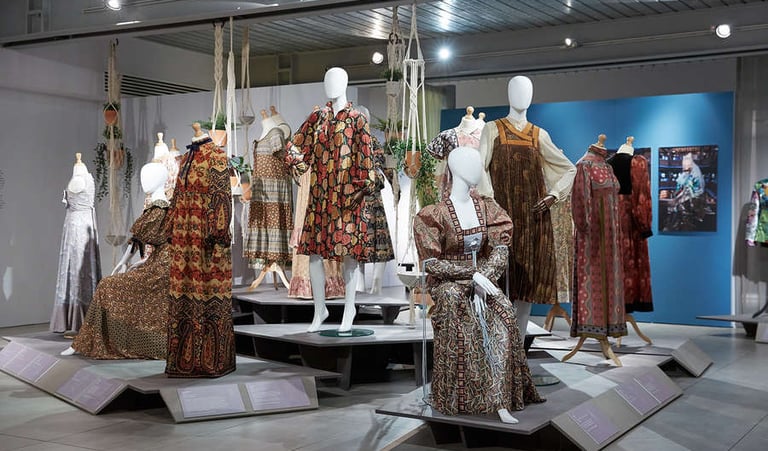 Apparel showroom with mannequins