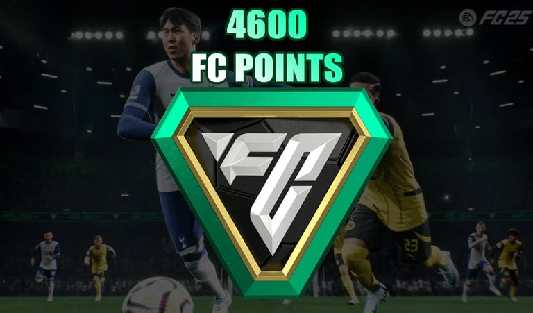 simbolo fc points su sfondo di giocatori di ea sports fc