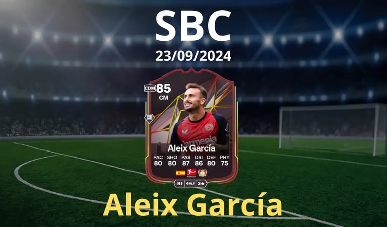 sfondo campo da calcio con carta aleix garcia