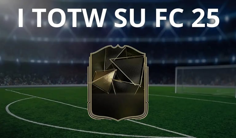 sfondo campo da calcio con carta team of the week fc 25