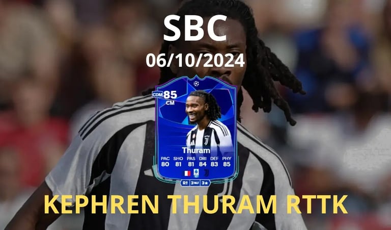 Kephren Thuram in campo con la carta di Thuram RTTK su FC 23