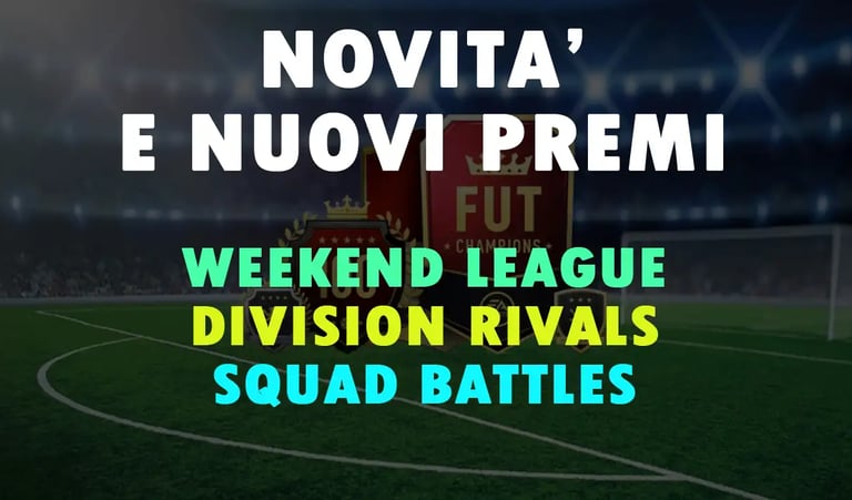 campo da calcio con scritta weekend league, divison rivals e squad battles