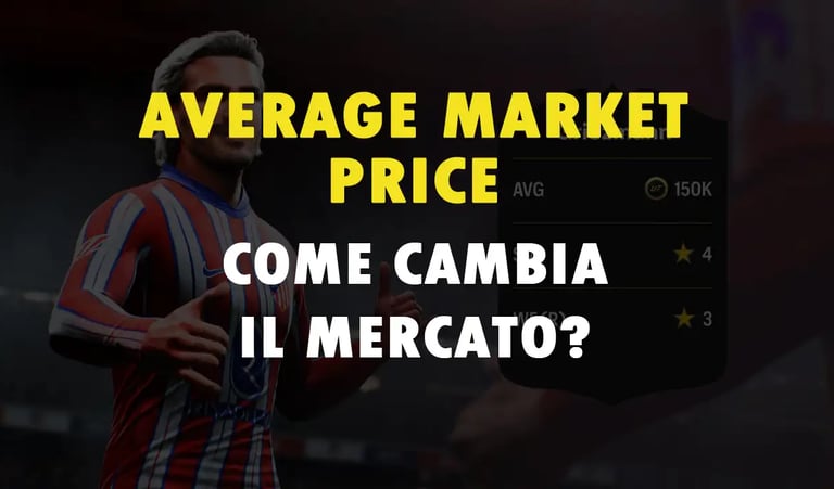 foto di un giocatore di calcio con scritta average market price come cambia il mercato