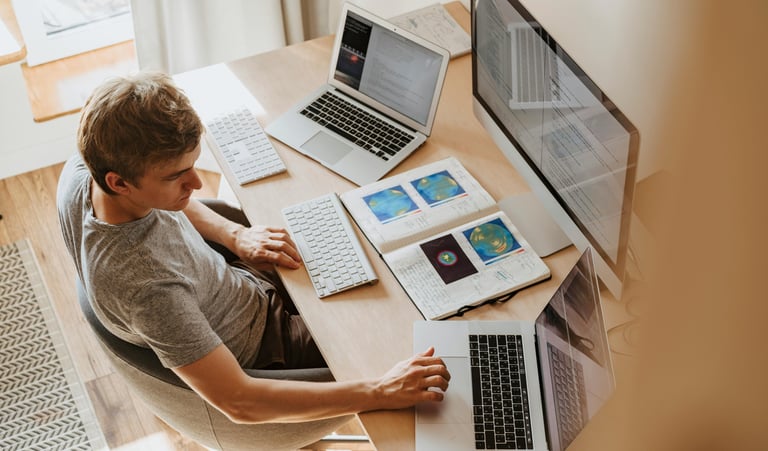 Employee working from home