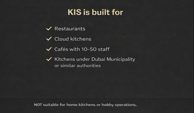 Kitchen control system built for UAE restaurants and cloud kitchens under food safety regulations