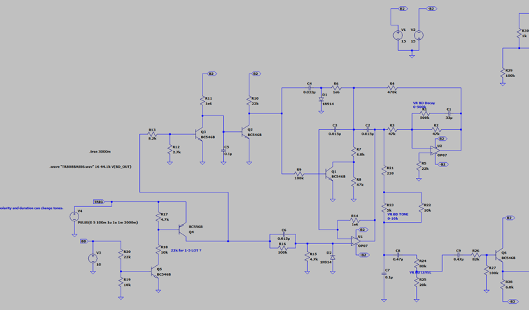 TR-808 LTSPICE Schematic