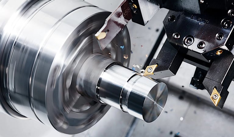 Tokarka obrabiająca mechanicznie elementy metalowe
