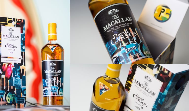 a bottle and designed package