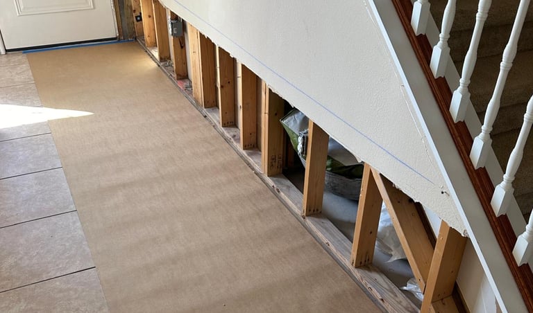 Drywall repair Flood Cut