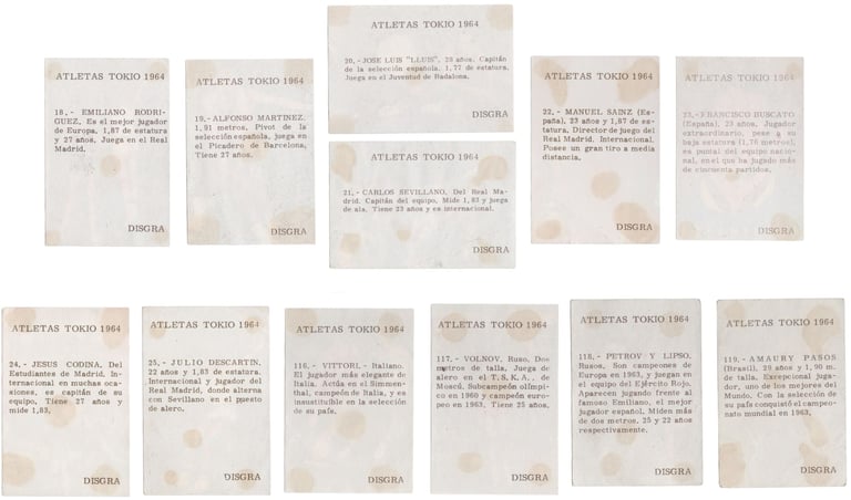 Information on the 1964 Disgra Atletas Tokio Sports Card set