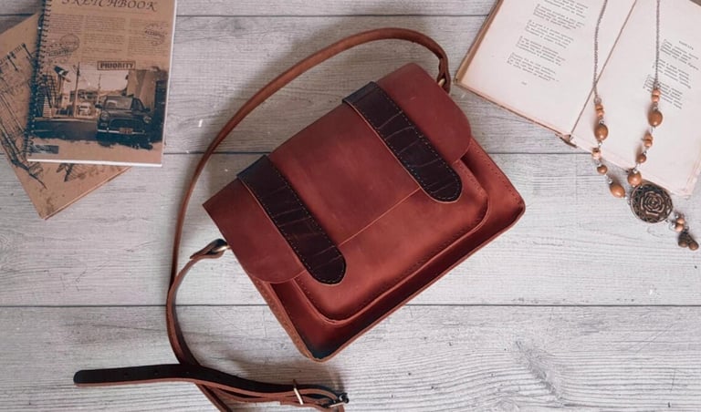 Leather shoulder bag, small shoulder bag for women