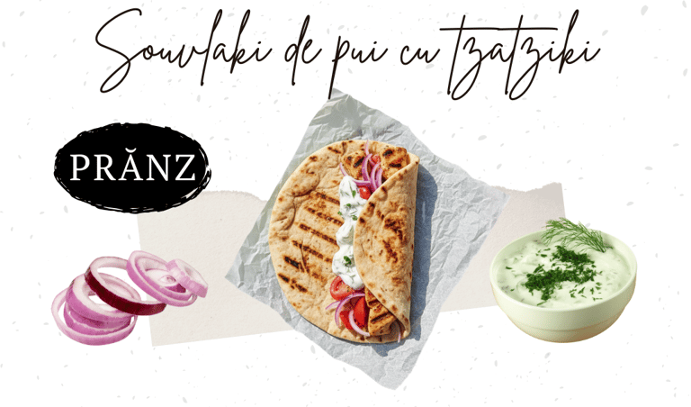 Souvlaki de pui cu tzatziki