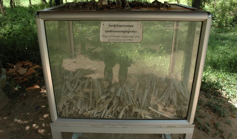 Human Skulls at the Choeung Ek Genocide Centre, Phnom Penh, Cambodia