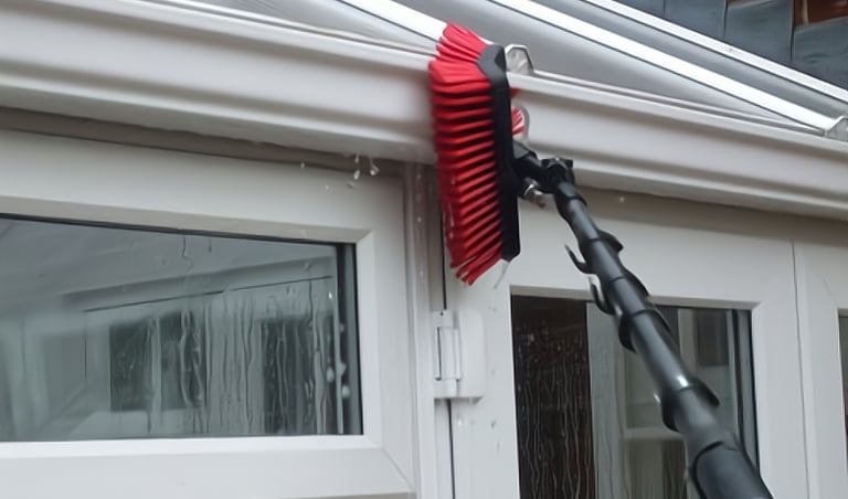 C Thru Window cleaning brush cleaning UPVC gutters