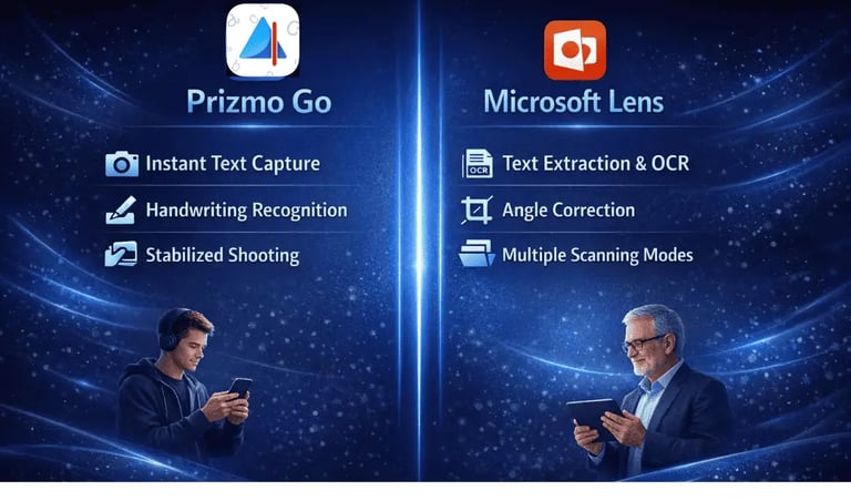 Prizmo Go VS Microsoft Lens Key features