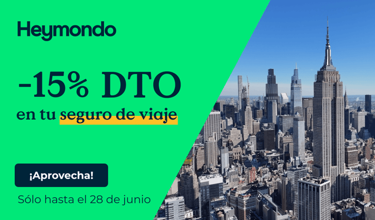 Descuento 15% en seguros de viaje hasta el 28 de junio