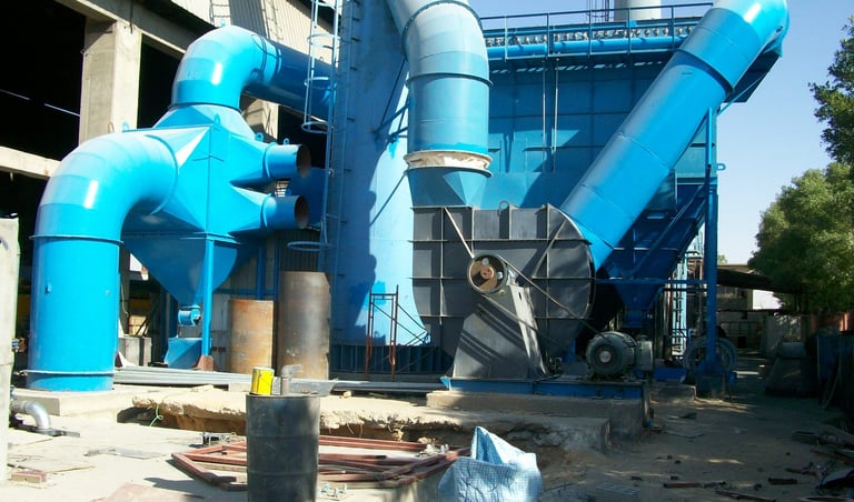 Onsite steel fabrication and ducting installation at Riyadh Steel Mills  large-scale industries