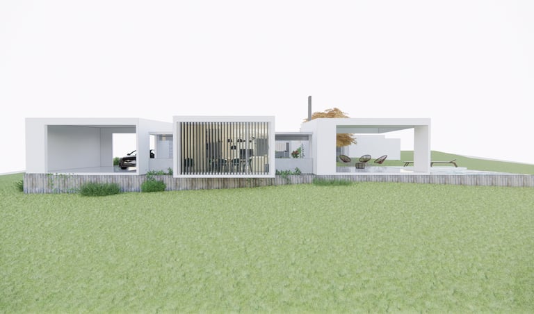 Casa fragmentos. una casa que se adapta al paisaje. Arquitectura con sentido.