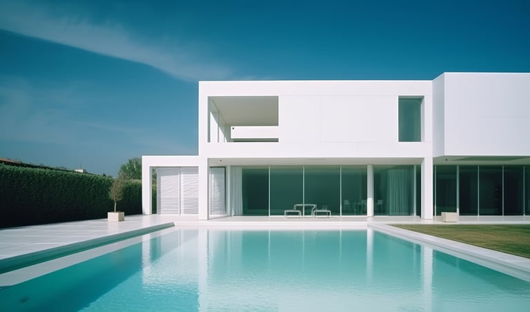 Una casa realizada con modulos de hormigón