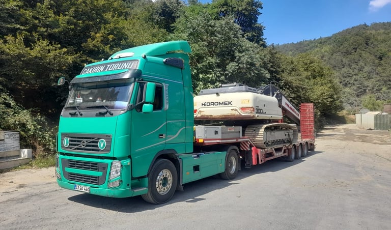 Hidromek ekskavatör ve yol yapım makineleri ağır yük taşımacılığı