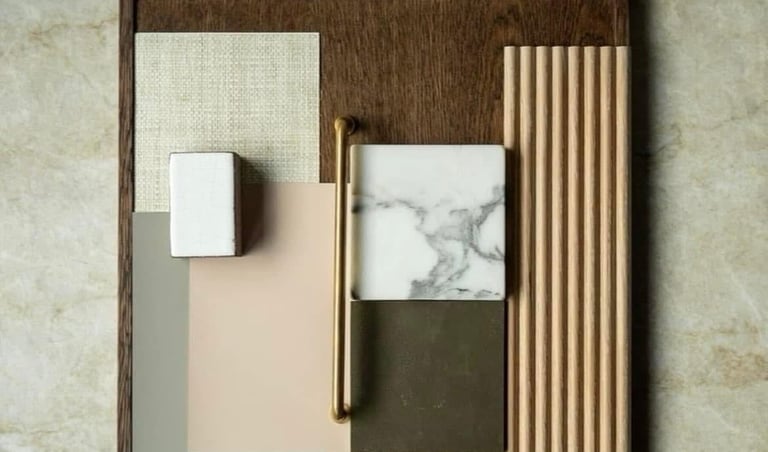 a selection of samples with different textures, matched by neutral tones
